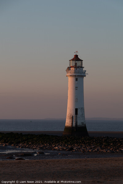 Golden Hour New Brighton Lighthouse Picture Board by Liam Neon