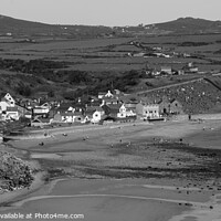 Buy canvas prints of Aberdaron Bay in Black and White by Liam Neon