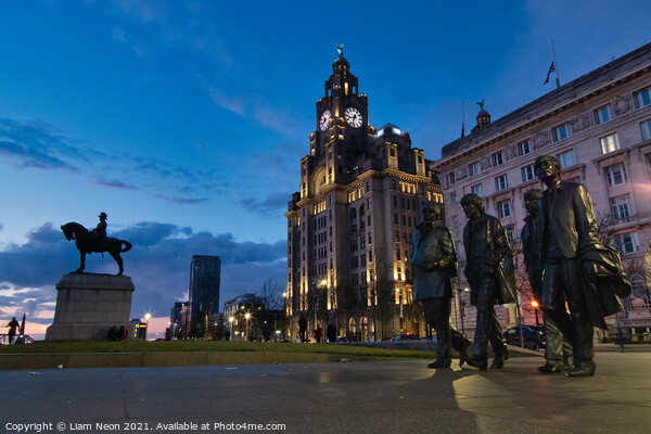 The Liverbirds at Twilight Picture Board by Liam Neon