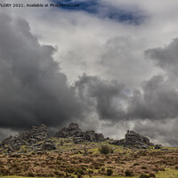 Buy canvas prints of Hound Tor after the storm by DAVID FLORY