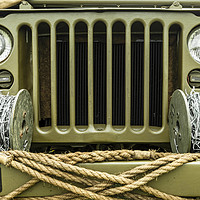 Buy canvas prints of Willys Jeep Barbed Wire by Richard Nixon