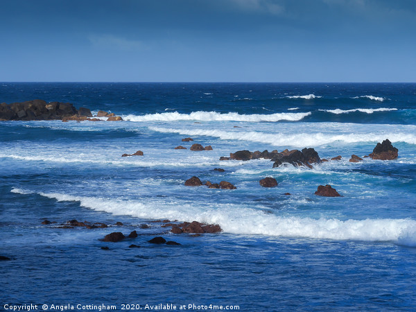 Waves at Puerto de la Cruz Picture Board by Angela Cottingham