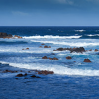Buy canvas prints of Waves at Puerto de la Cruz by Angela Cottingham