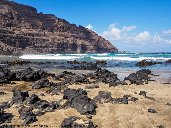 Beach at Orzola, Lanzarote Picture Board by Angela Cottingham