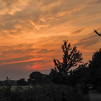 Buy canvas prints of Sunset Sky near York by Angela Cottingham