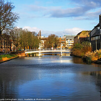 Buy canvas prints of Bridge and canal in Leiden, the Netherlands by Angela Cottingham