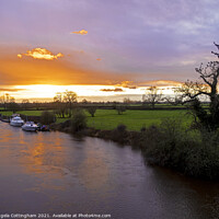 Buy canvas prints of Sunset over the River Ouse by Angela Cottingham