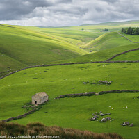Buy canvas prints of Barn with light on the Valley in the Yorkshire Dales near Grassington by Lewis Gabell