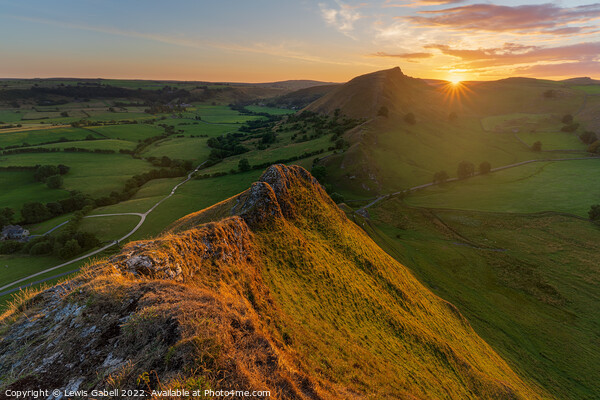 Sunset over Chrome Hill, seen from Parkhouse Hill Picture Board by Lewis Gabell