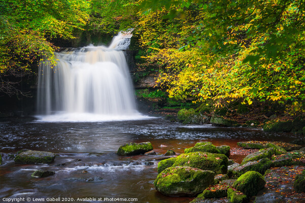 Autumn at Cauldron Falls Waterfall, West Burton Picture Board by Lewis Gabell