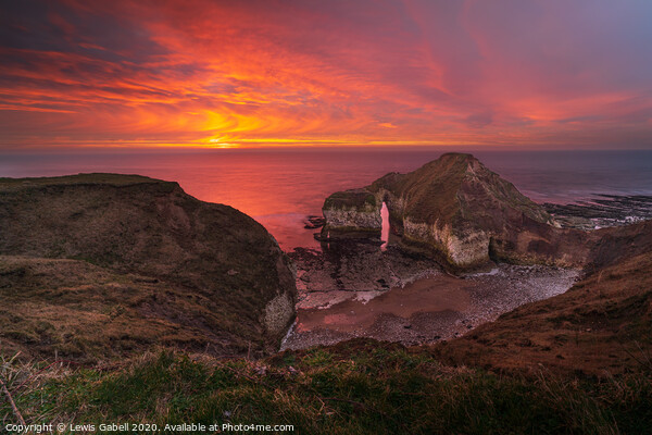 The Drinking Dinosaur, Flamborough Head Sunrise Picture Board by Lewis Gabell