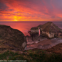 Buy canvas prints of The Drinking Dinosaur, Flamborough Head Sunrise by Lewis Gabell