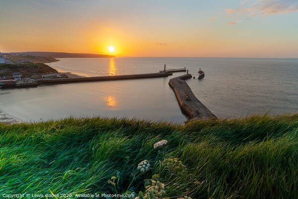 Sunset over Whitby Harbour Picture Board by Lewis Gabell