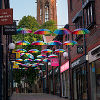 Buy canvas prints of Umbrella Street, Coppergate, York by Lewis Gabell