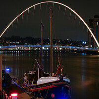Buy canvas prints of Newcastle Quayside at Night by Aimie Burley