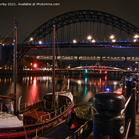 Buy canvas prints of Tyne Bridges at Night by Aimie Burley