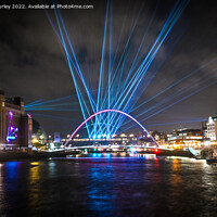Buy canvas prints of Millennium Bridge at Night  by Aimie Burley