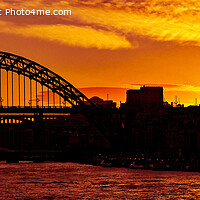 Buy canvas prints of Tyne Bridge Sunset Panoramic by Aimie Burley