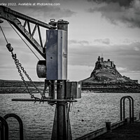 Buy canvas prints of Holy Island Boat crane  by Aimie Burley