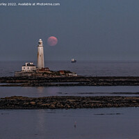 Buy canvas prints of Moon Rising Over St Mary's by Aimie Burley