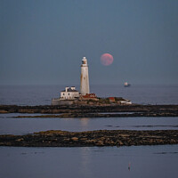 Buy canvas prints of Moon Rise Over St Mary's  by Aimie Burley