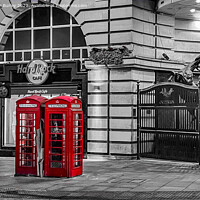 Buy canvas prints of Iconic London Phone Boxes by Aimie Burley