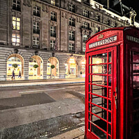 Buy canvas prints of Iconic Red Phone Box at The Ritz by Aimie Burley