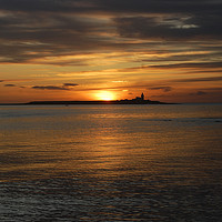 Buy canvas prints of Sunrise over Coquet Island by Aimie Burley