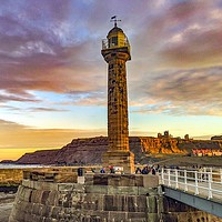 Buy canvas prints of Whitby Lighthouse by Aimie Burley