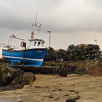 Buy canvas prints of Fishing Boat in St Abbs by Aimie Burley