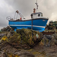 Buy canvas prints of Fishing boat in St Abbs by Aimie Burley