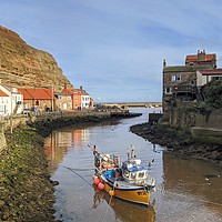 Buy canvas prints of Staithes boat by Aimie Burley