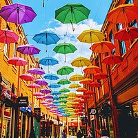 Buy canvas prints of Umbrella Street by Aimie Burley