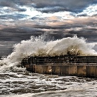 Buy canvas prints of Seaton Sluice in the Storm by Aimie Burley