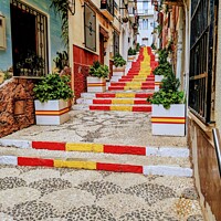 Buy canvas prints of Spanish flag Steps by Aimie Burley