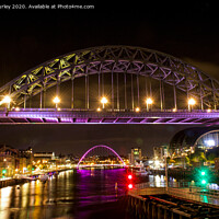 Buy canvas prints of Newcastle Quayside by Night by Aimie Burley