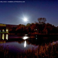 Buy canvas prints of The Lakeside in the Moonlight  by Aimie Burley
