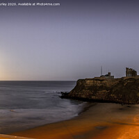 Buy canvas prints of Tynemouth Priory by Moonlight by Aimie Burley