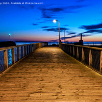 Buy canvas prints of Amble pier at dawn  by Aimie Burley