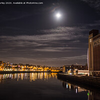 Buy canvas prints of Full moon over the River Tyne   by Aimie Burley