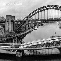 Buy canvas prints of Newcastle Bridges panoramic  by Aimie Burley