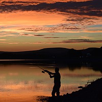 Buy canvas prints of Hollingworth Lake sunset. by Alexander Brown