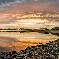 Buy canvas prints of Hollingworth lake Panoramic sunset by Alexander Brown