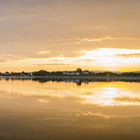 Buy canvas prints of Hollingworth lake sunset pano by Alexander Brown