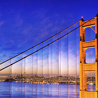 Buy canvas prints of San Francisco and part of the Golden Gate Bridge  by conceptual images