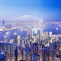 Buy canvas prints of Panoramic image of Hong Kong, China. Asia. by conceptual images