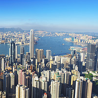 Buy canvas prints of Hong Kong and Victoria Harbour from Victoria peak by conceptual images