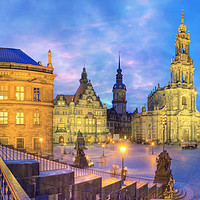 Buy canvas prints of The old city of Dresden at dusk germany by conceptual images