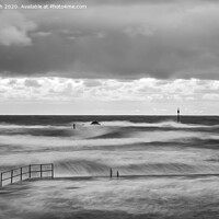 Buy canvas prints of Bude sea pool in the stormy sea by Kate Fish