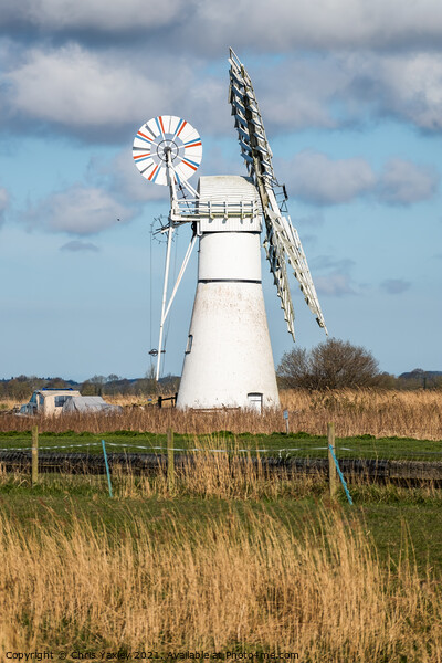 Thurne Mill, Norfolk Broads Picture Board by Chris Yaxley